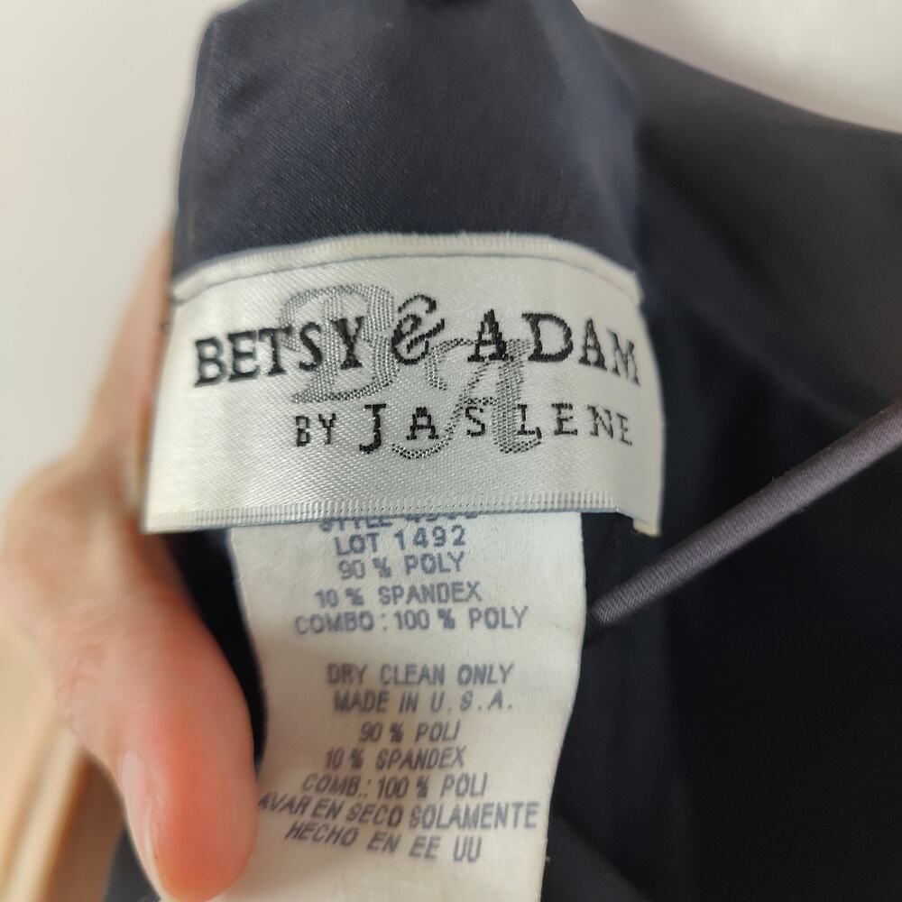 Vintage Y2K Betsey & Adam Gown Womens 8 Black Velvet Mesh Tie Back Cami‎ Straps - Picture 7 of 10